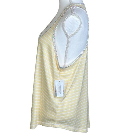 PJ Salvage Tank Size XL Striped Fields Yellow Sunshine Casual Recycled Fabric - Picture 6 of 11